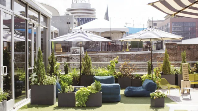 The Nashville Underground rooftop overlooking downtown Nashville