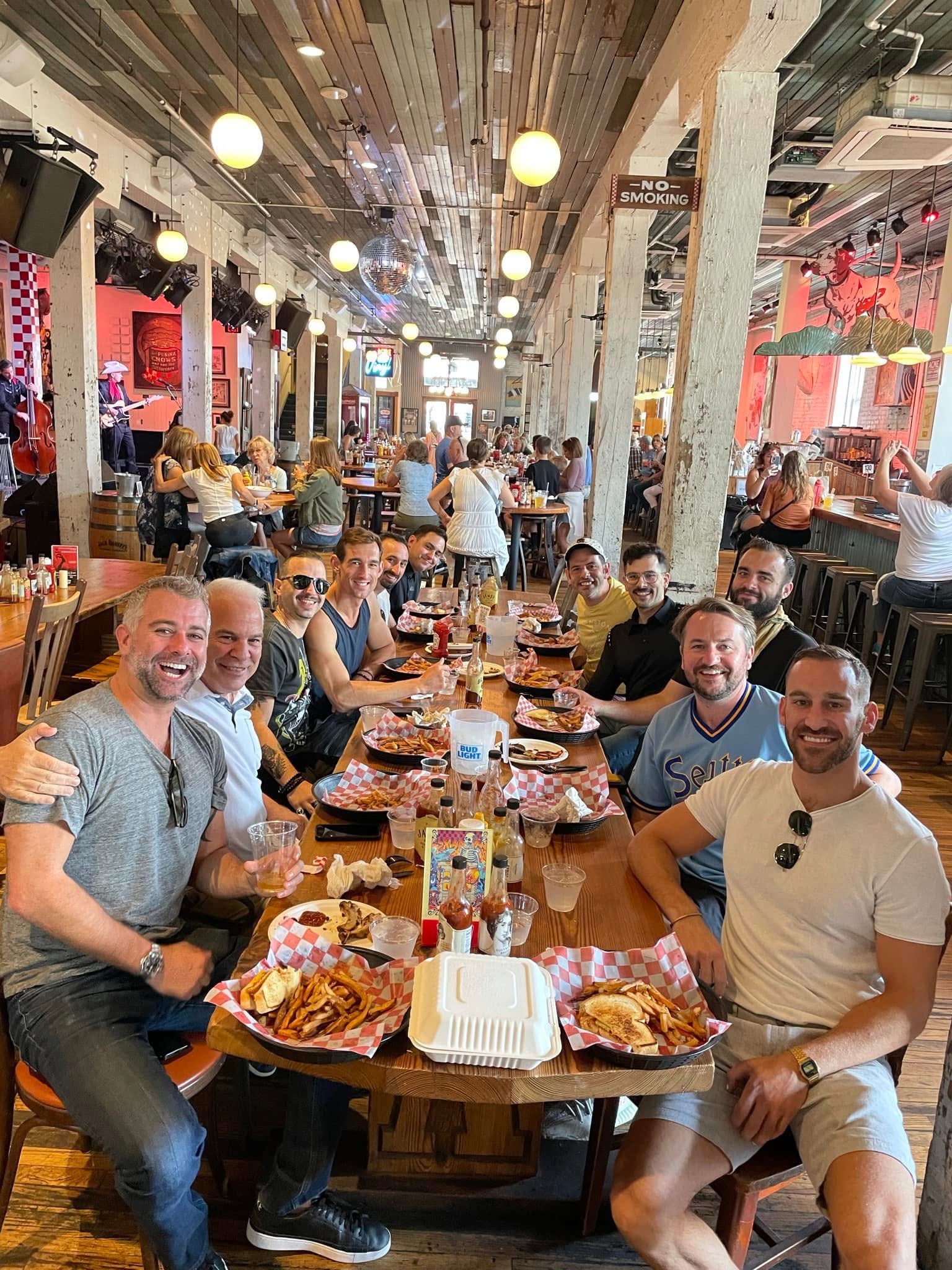 A Little Local Flavor food tour group enjoying Acme Feed and Seed in downtown Nashville
